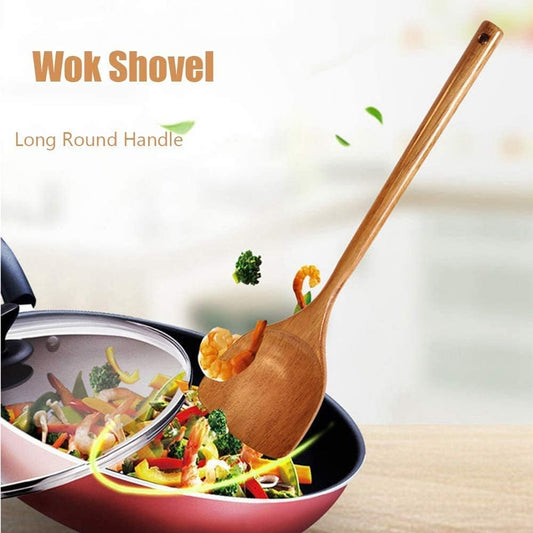 Gkhowiu Ustensiles de Cuisine en Bois Ensemble D'Ustensiles de Cuisine avec Spatule Wok Pinces Alimentaires CuillèRe de Cuisson Baguettes de Riz Palette
