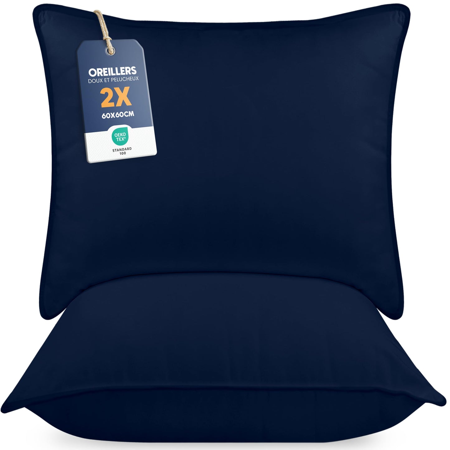 Utopia Bedding Pillow (Lot de 2), 60 x 60 cm, Oreiller de Sommeil, Coussin Respirant et Doux (Blanc)