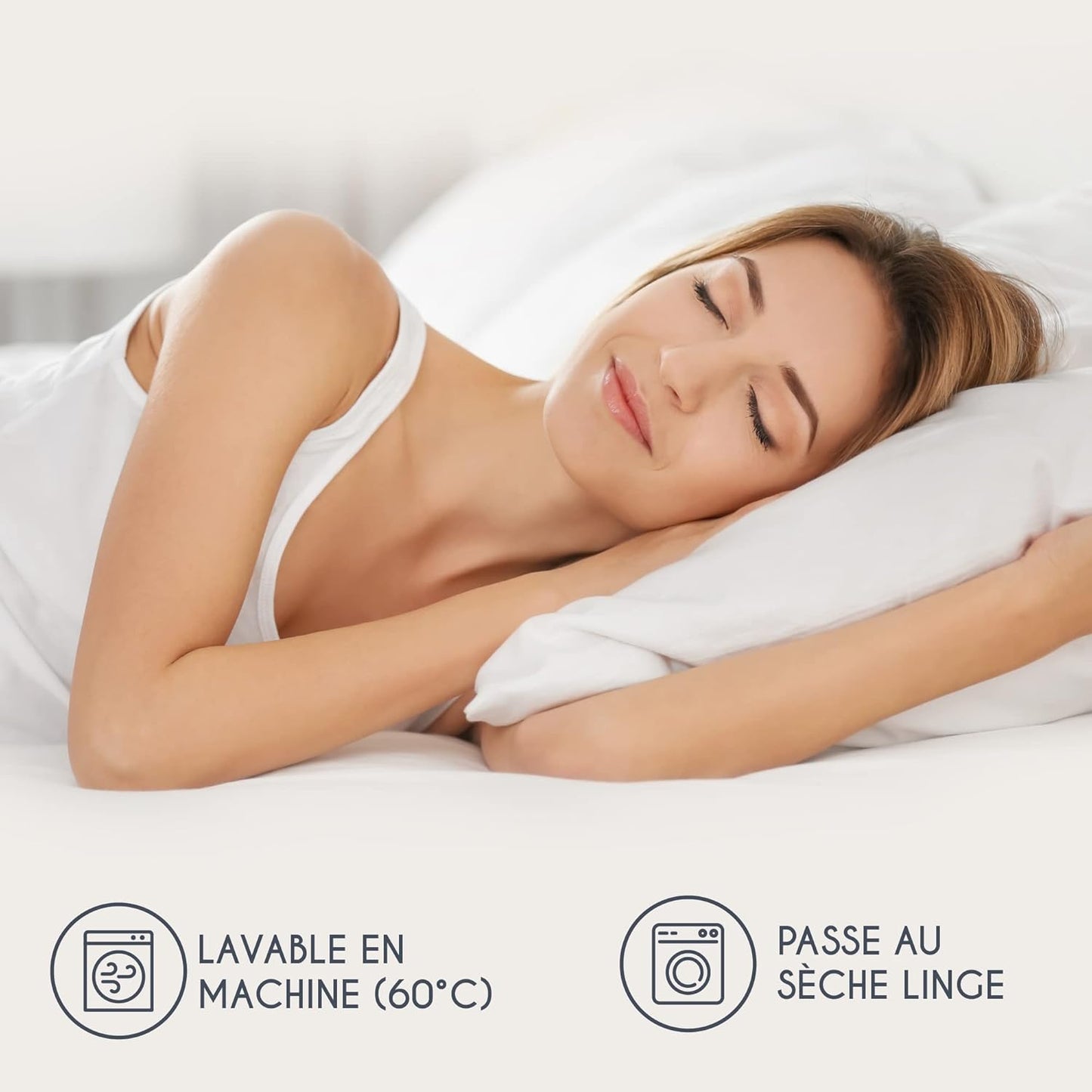 Taie Oreiller 60x60 Coton Renforcé (Set de 2) - Anthracite - Tissage serré de 57 Fils/cm² - Taie Oreiller 60 x 60 cm- Certifié Oeko Tex