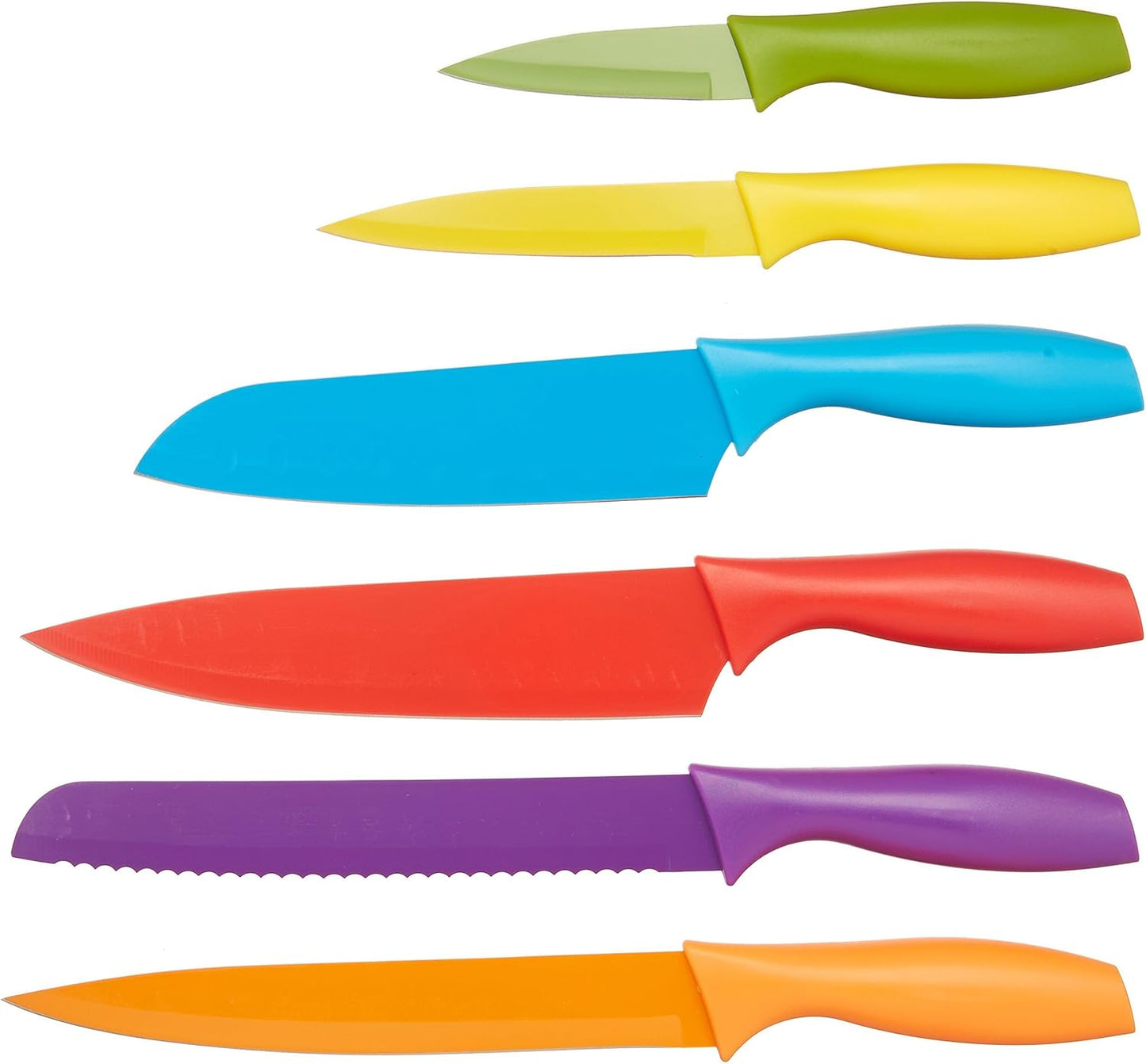 Amazon Basics Lot de Couteaux colorés 12 pièces, Multicolore