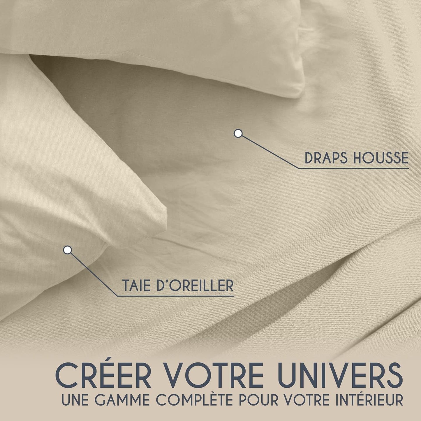 Taie Oreiller 60x60 Coton Renforcé (Set de 2) - Anthracite - Tissage serré de 57 Fils/cm² - Taie Oreiller 60 x 60 cm- Certifié Oeko Tex