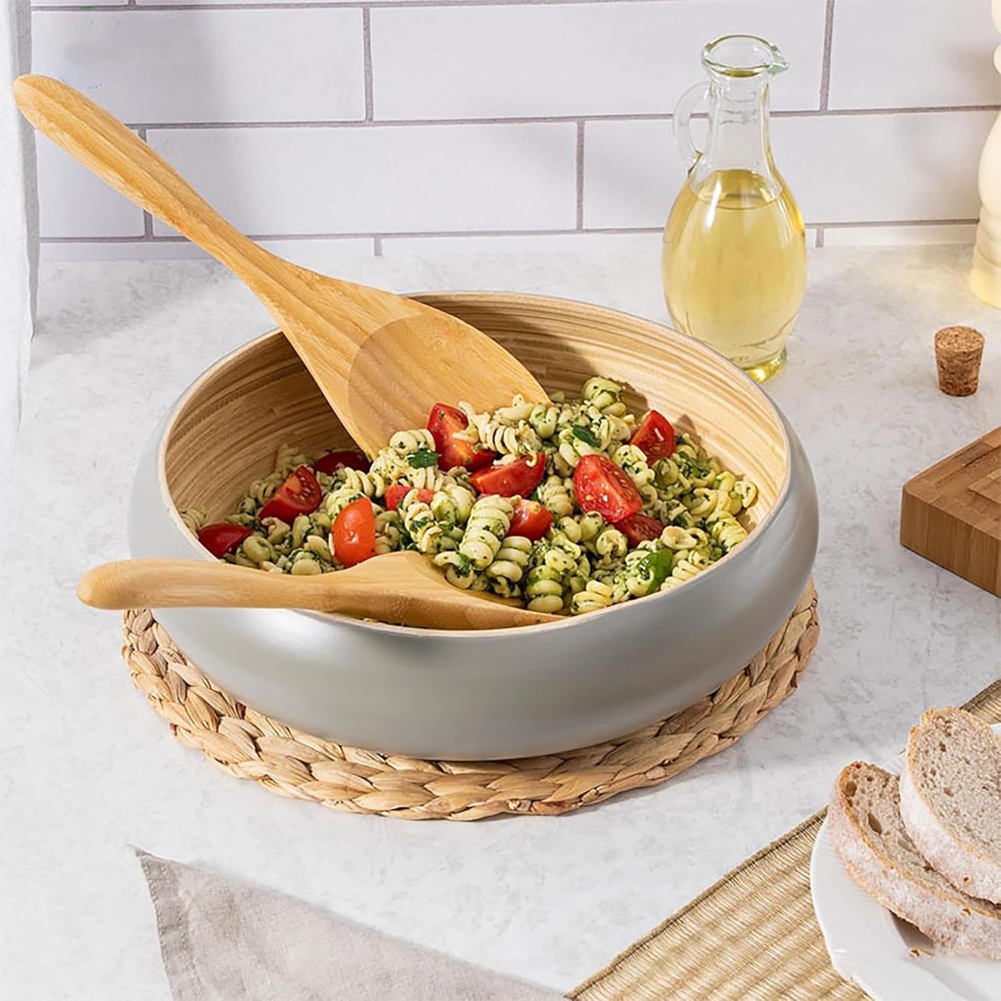 Lot de 8 Ustensiles de Cuisine en Bambou, Cuillères et Spatules en Bois, Anti-adhésifs et Wok, Spatule Pelle, Ensemble D'ustensiles de Cuisine Résistant à la Chaleur Outils Cuillère Spatule