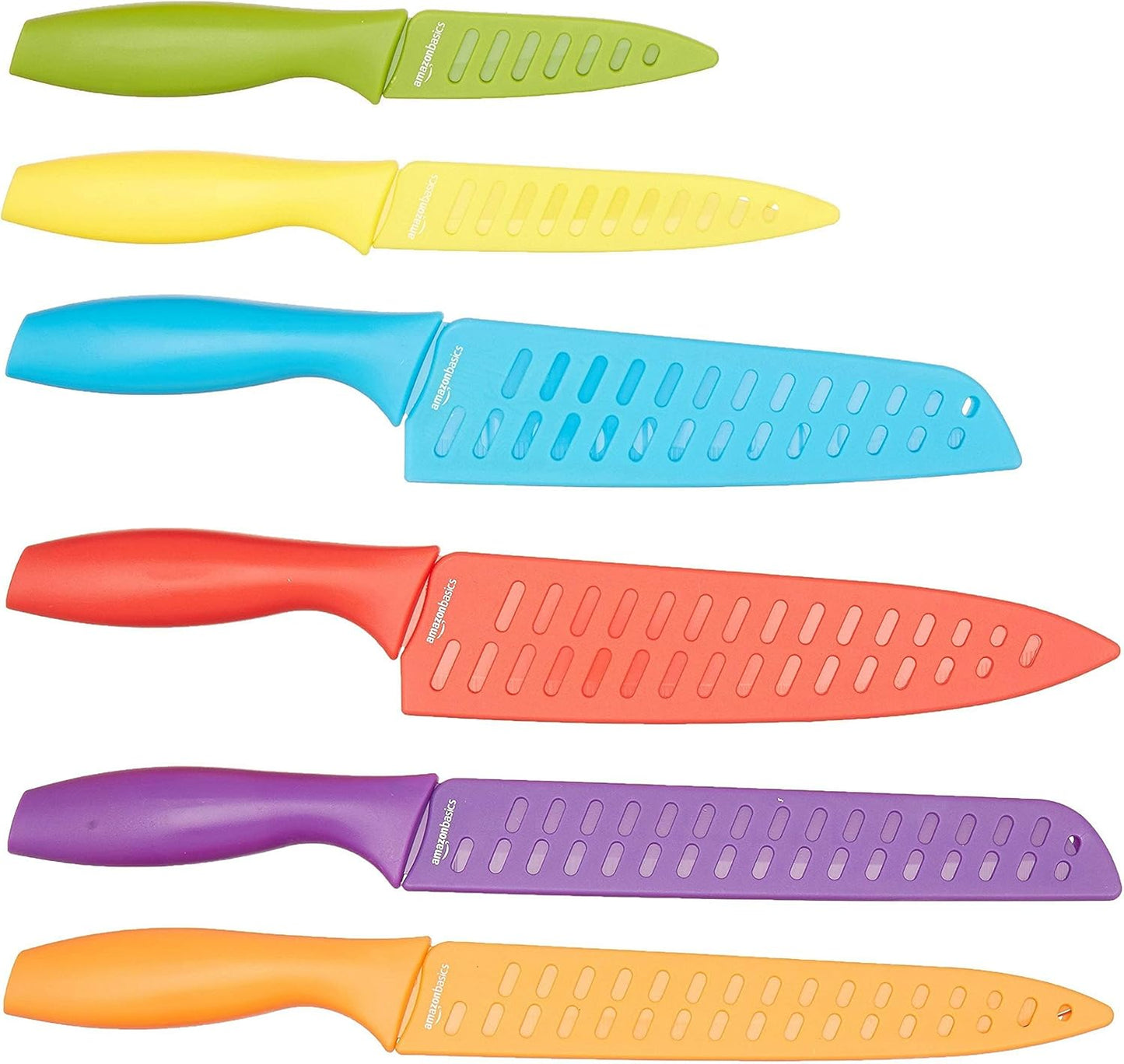 Amazon Basics Lot de Couteaux colorés 12 pièces, Multicolore