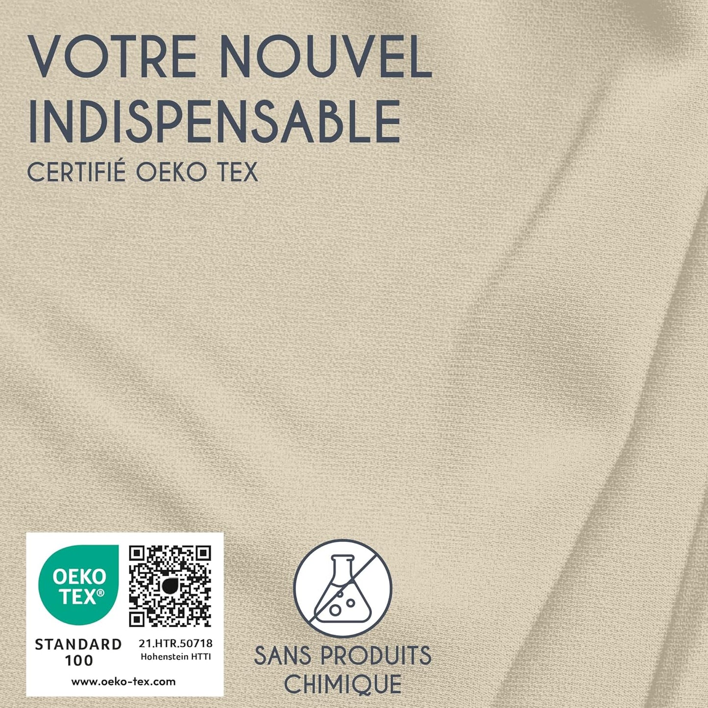 Taie Oreiller 60x60 Coton Renforcé (Set de 2) - Anthracite - Tissage serré de 57 Fils/cm² - Taie Oreiller 60 x 60 cm- Certifié Oeko Tex