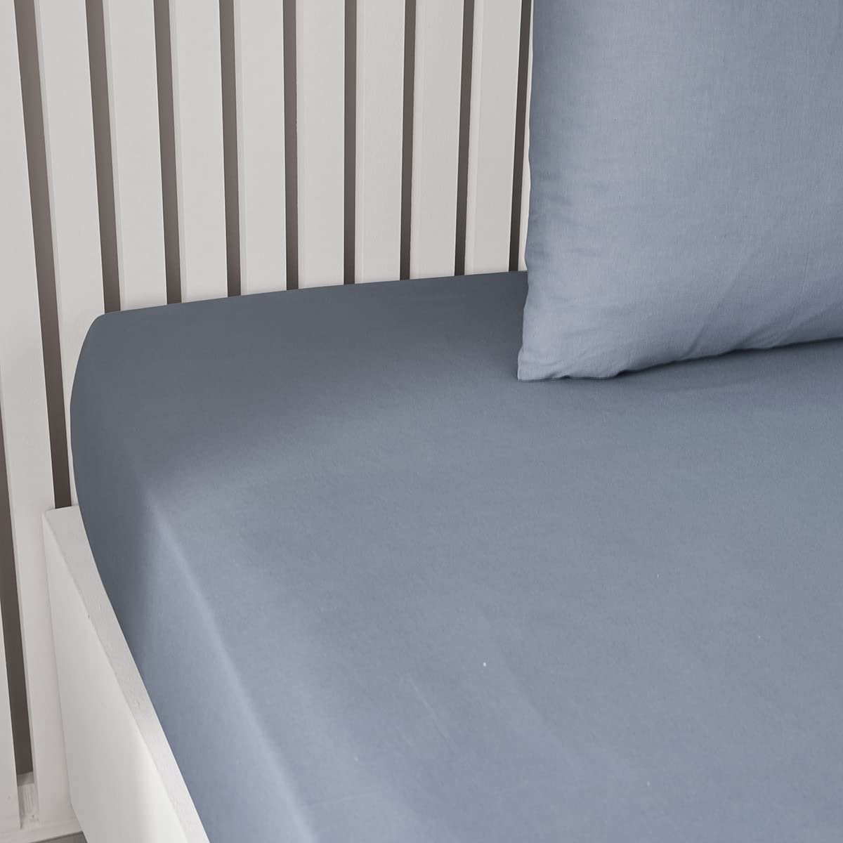 TODAY Essential - Drap Housse 140X190 cm 2 Personnes 100% Coton Uni, Acier
