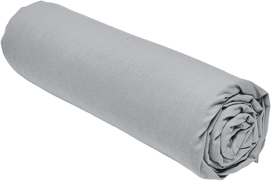 TODAY Essential - Drap Housse 140X190 cm 2 Personnes 100% Coton Uni, Acier