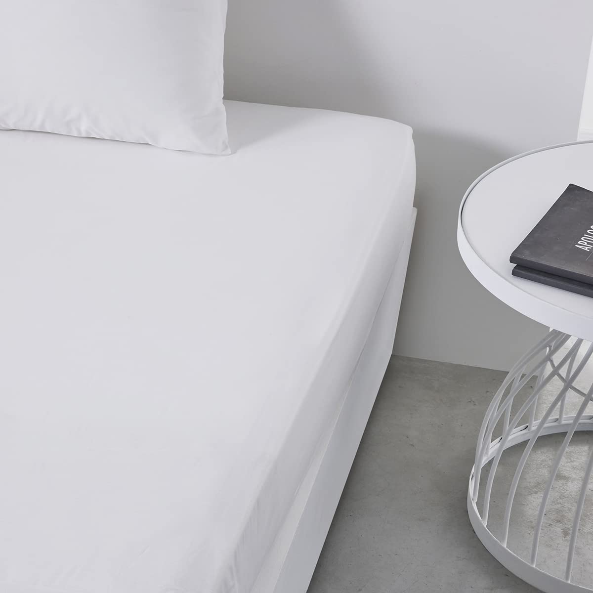 TODAY Essential - Drap Housse 140X190 cm 2 Personnes 100% Coton Uni, Acier
