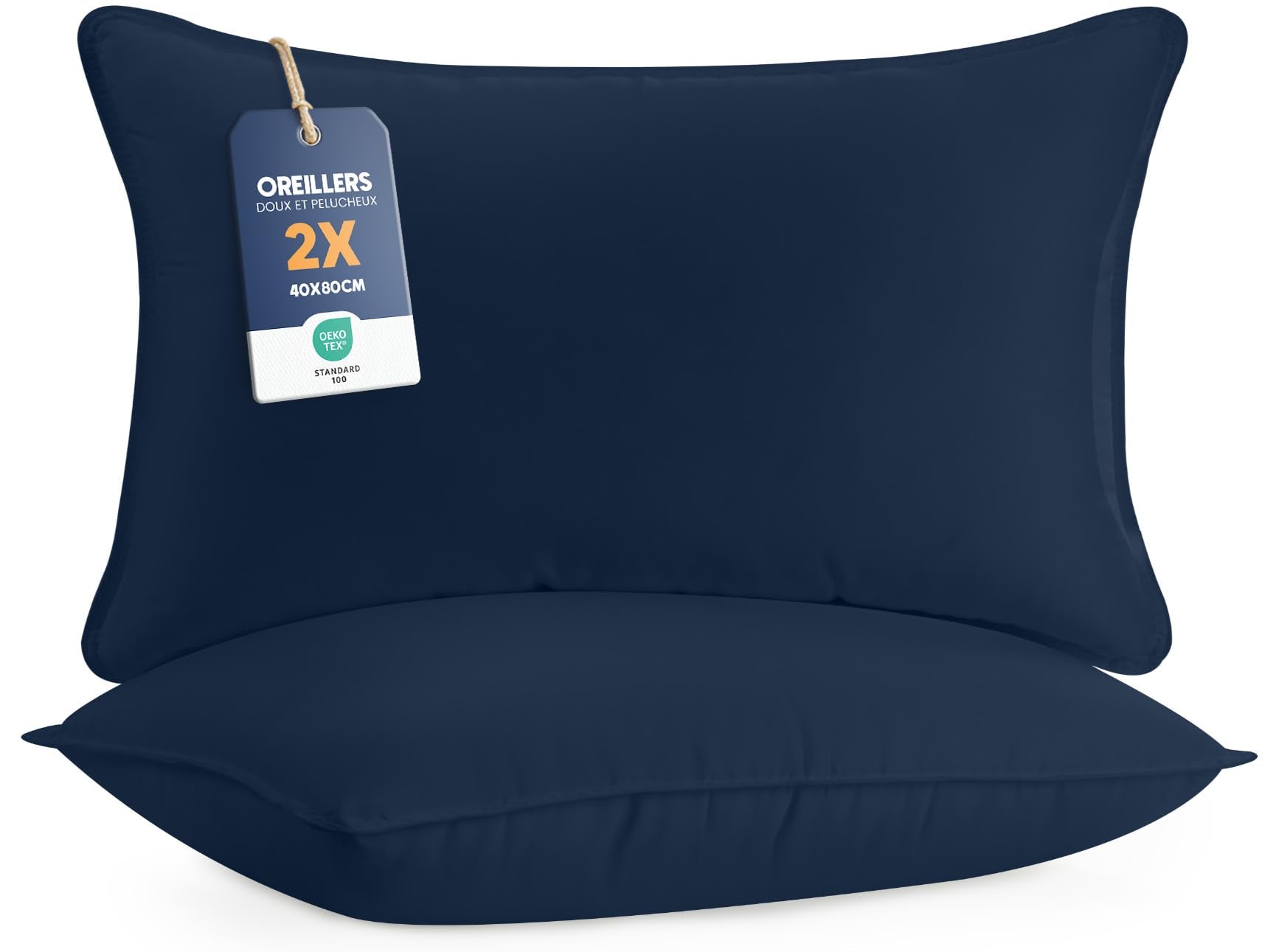 Utopia Bedding Pillow (Lot de 2), 60 x 60 cm, Oreiller de Sommeil, Coussin Respirant et Doux (Blanc)