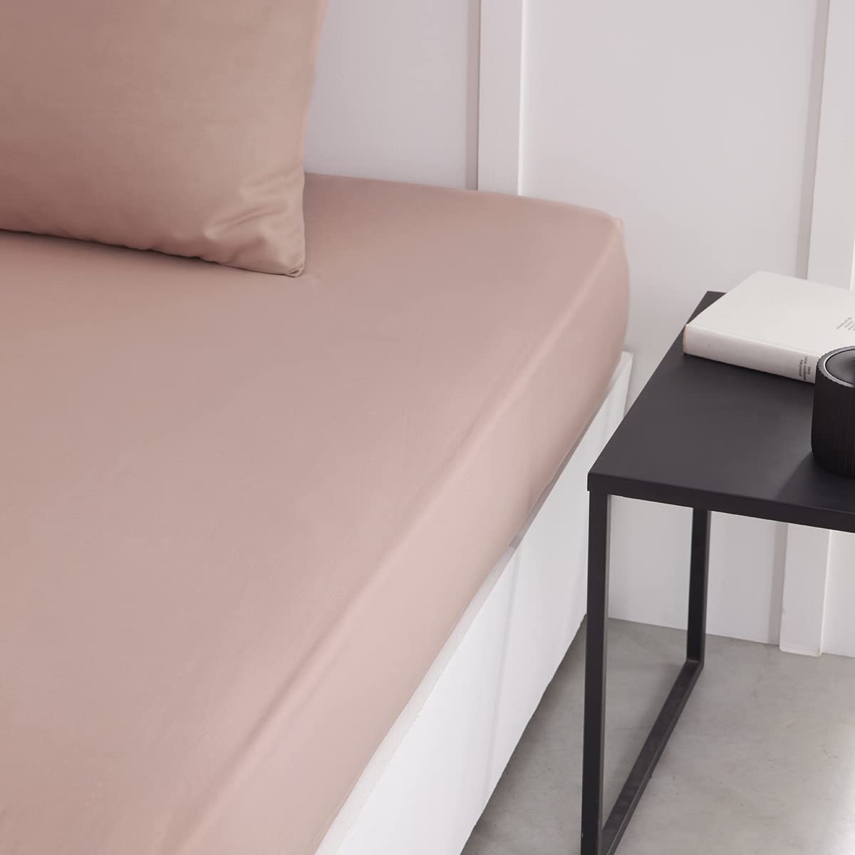 TODAY Essential - Drap Housse 140X190 cm 2 Personnes 100% Coton Uni, Acier