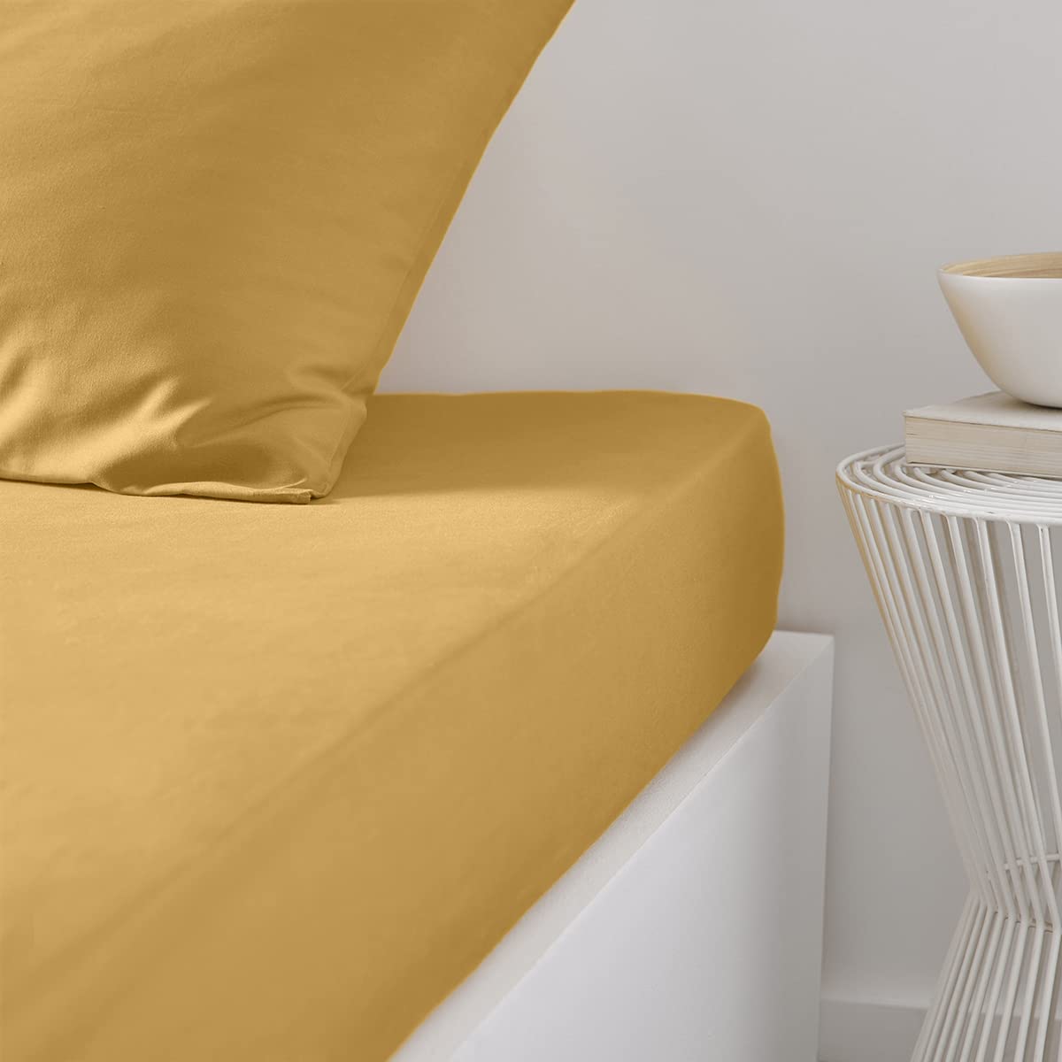 TODAY Essential - Drap Housse 140X190 cm 2 Personnes 100% Coton Uni, Acier