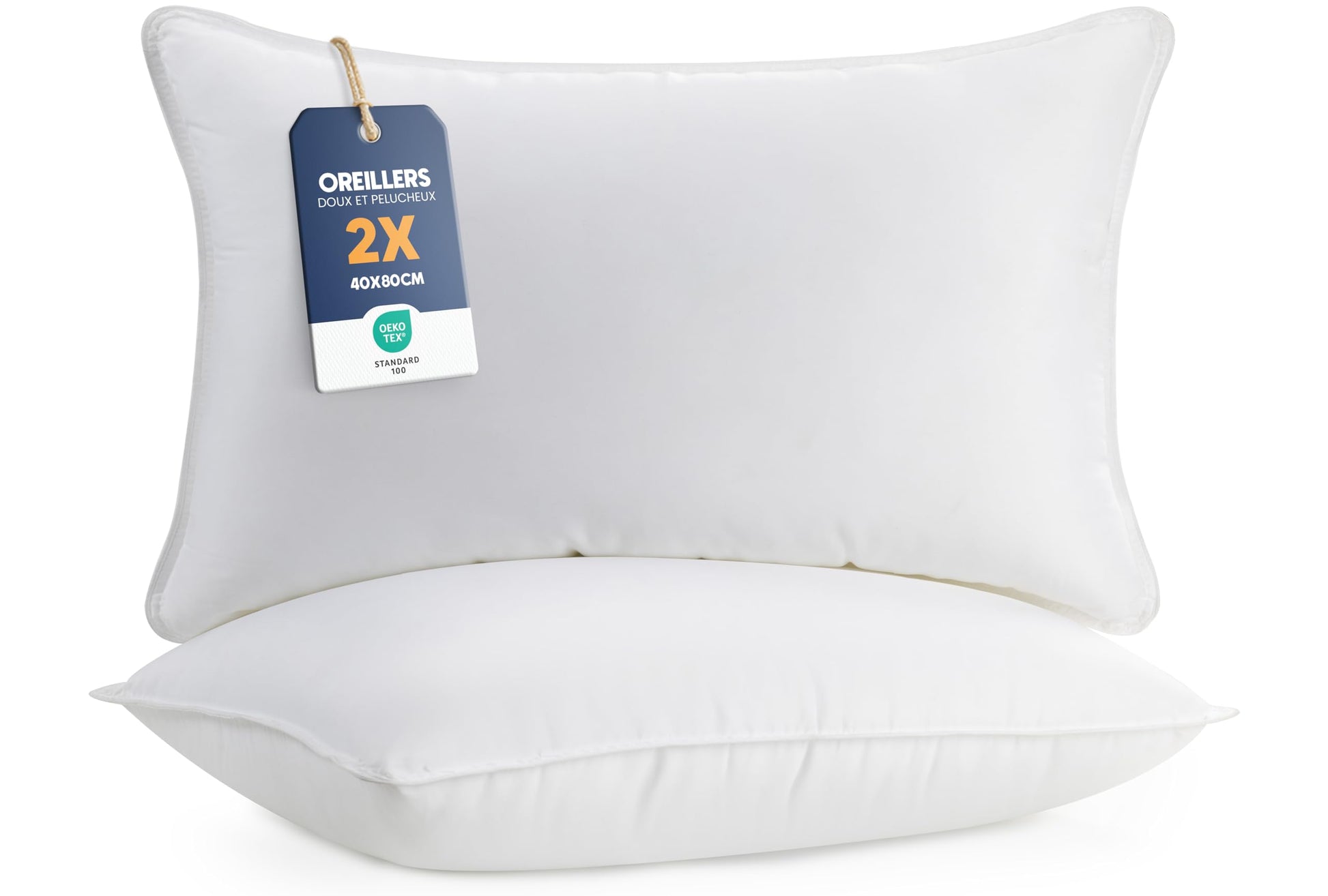 Utopia Bedding Pillow (Lot de 2), 60 x 60 cm, Oreiller de Sommeil, Coussin Respirant et Doux (Blanc)
