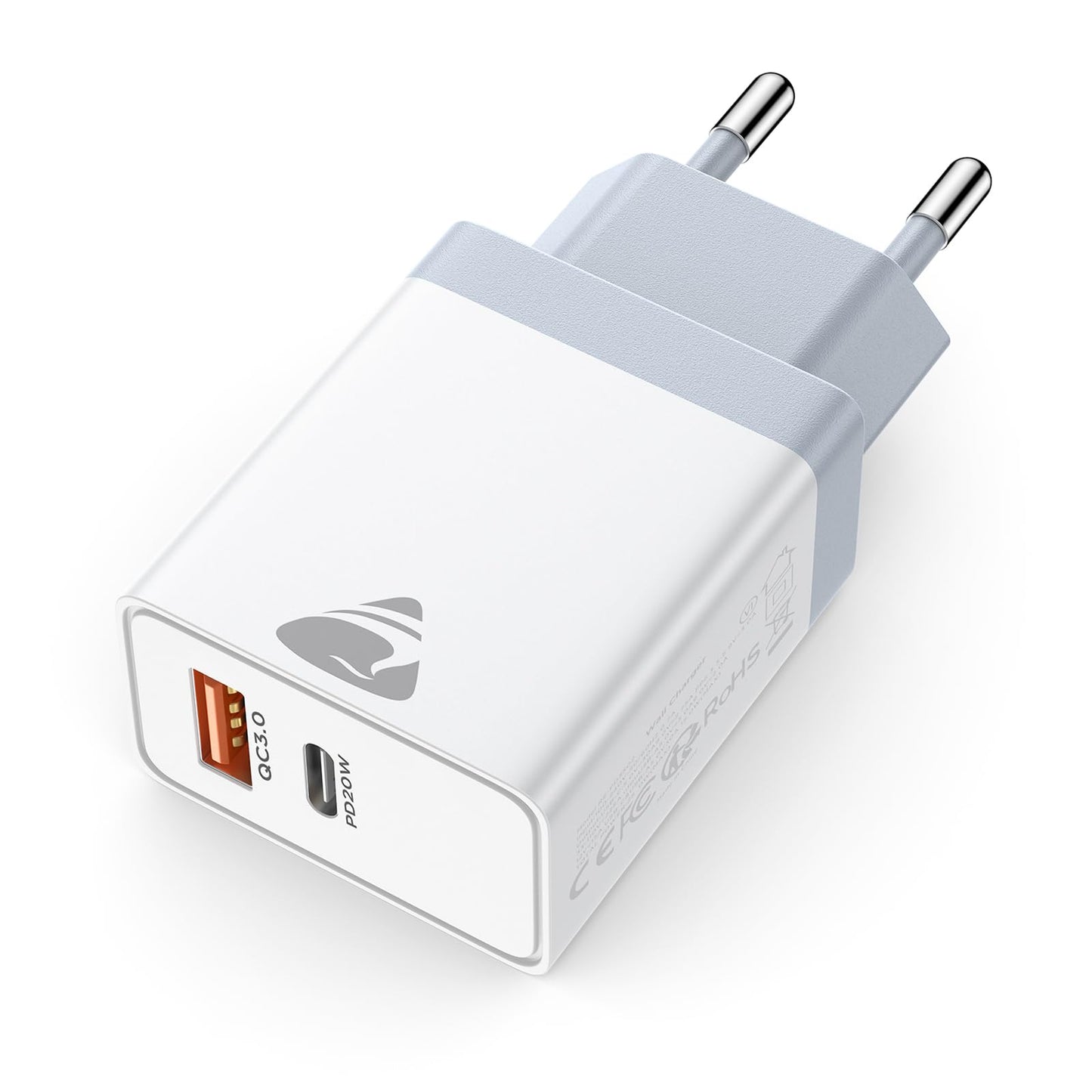 Aioneus Chargeur USB C, 40W 4 Port Prise USBC Chargeur Rapide iPhone, Multi Secteur PD+QC 3.1A Type C Adaptateur pour iPhone 16 15 14 13 12 11 Pro Max X XS XR 8 7 6S Plus Mini SE, iPad,Samsung Galaxy