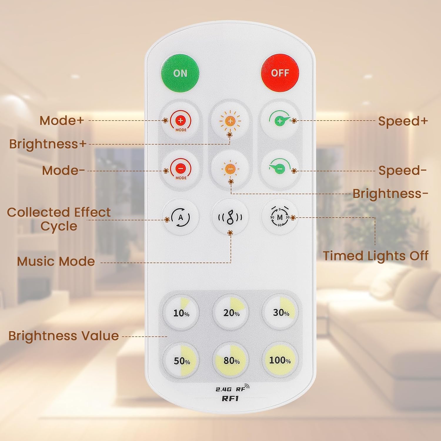 ACELUMO Ruban LED COB 5m, Ruban LED Blanc Chaud avec Smart App et Telecommande, Fonction Minuterie, Couleur Dynamique, Mode Musique pour Mural, TV, Cuisine Salon, 3000K