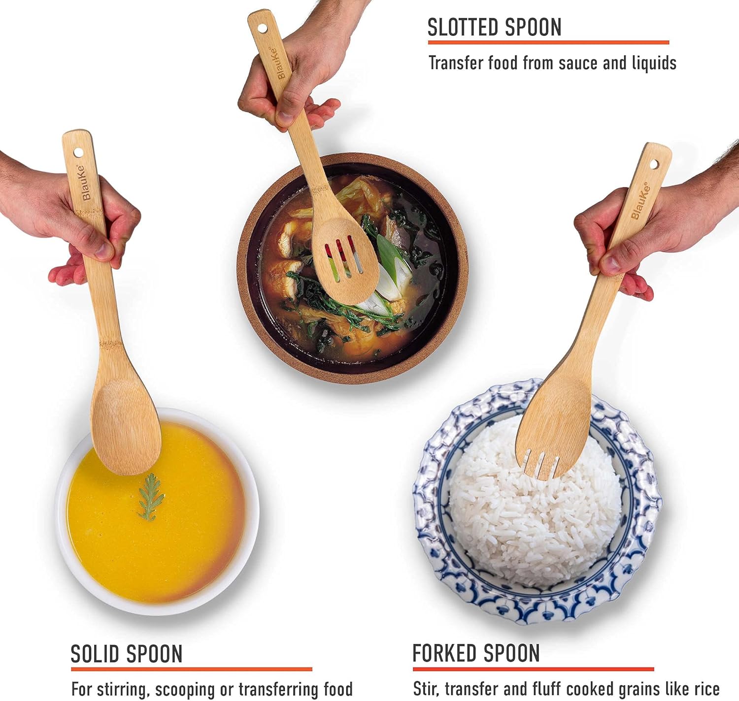 Ustensiles De Cuisine En Bois De Bambou – Set de 8 Accessoires de Cuisine (Raclette, Palettes, Cuillère, Spatule en Bois, Pince, Porte) – Ensemble de Spatules De Cuisine En Bambou Écologiques Naturels