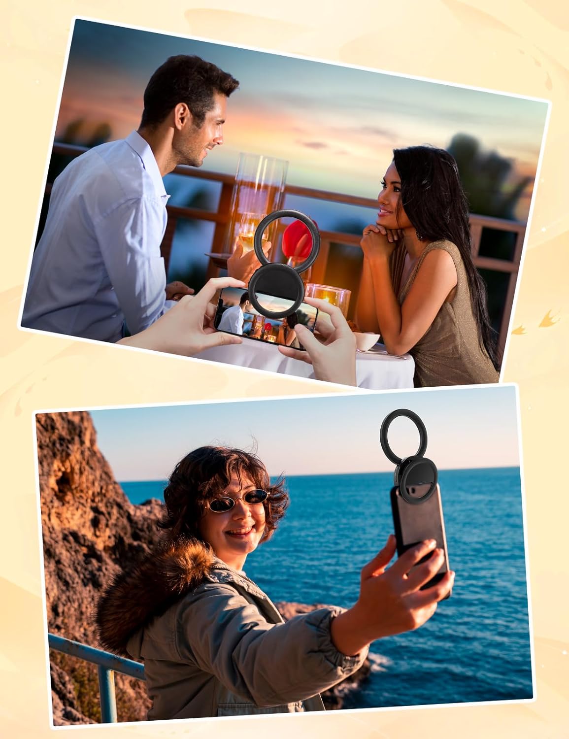 Ring Light Telephone ULANZI 4" Selfie Lumiere Photo, 3 Températures Couleur 3000K-7000K, Right Light 5 Niveaux Luminosité, Lumière Laptop für Vidéo Conférence Streaming Make-up Vlog Youtube TikTok