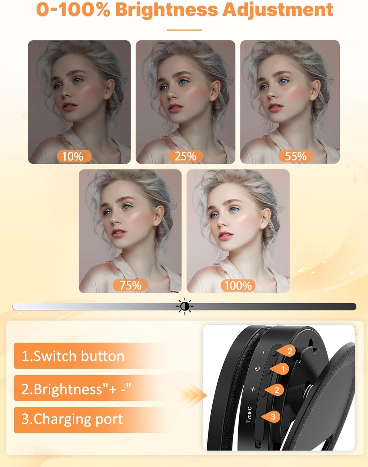 Ring Light Telephone ULANZI 4" Selfie Lumiere Photo, 3 Températures Couleur 3000K-7000K, Right Light 5 Niveaux Luminosité, Lumière Laptop für Vidéo Conférence Streaming Make-up Vlog Youtube TikTok