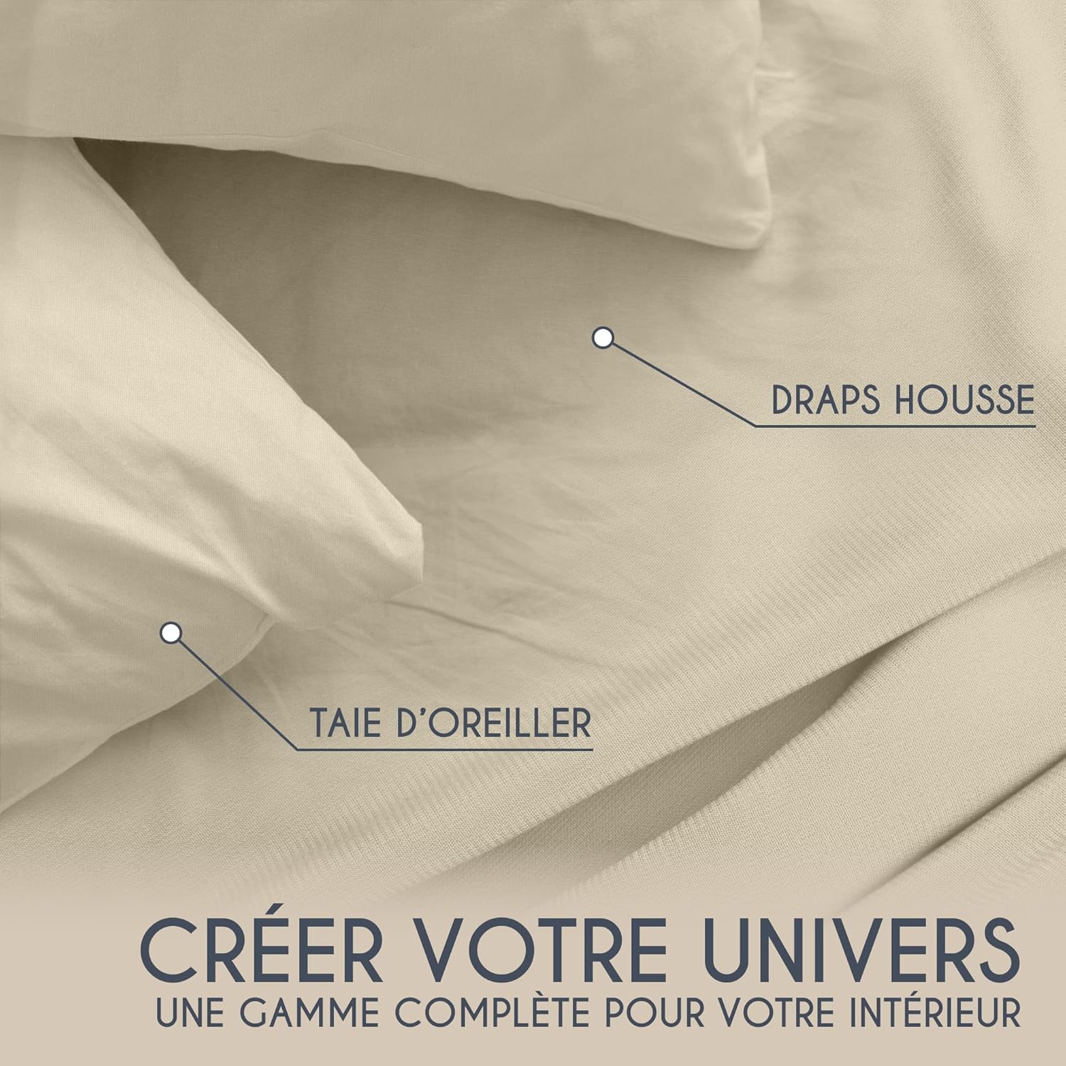 Taie Oreiller 60x60 Coton Renforcé (Set de 2) - Anthracite - Tissage serré de 57 Fils/cm² - Taie Oreiller 60 x 60 cm- Certifié Oeko Tex