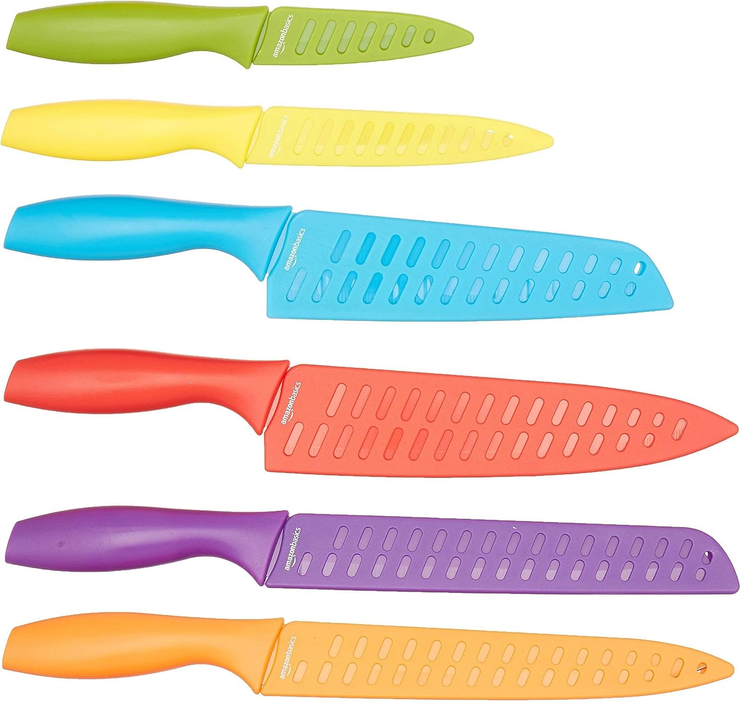 Amazon Basics Lot de Couteaux colorés 12 pièces, Multicolore