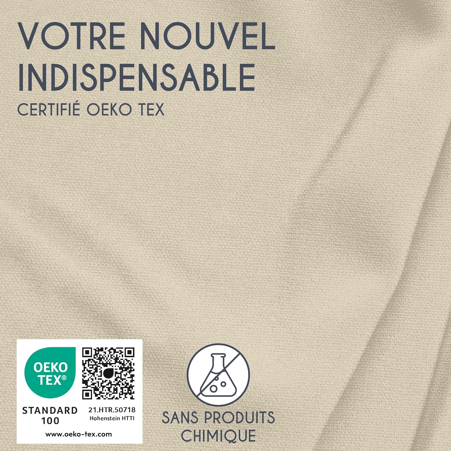 Taie Oreiller 60x60 Coton Renforcé (Set de 2) - Anthracite - Tissage serré de 57 Fils/cm² - Taie Oreiller 60 x 60 cm- Certifié Oeko Tex