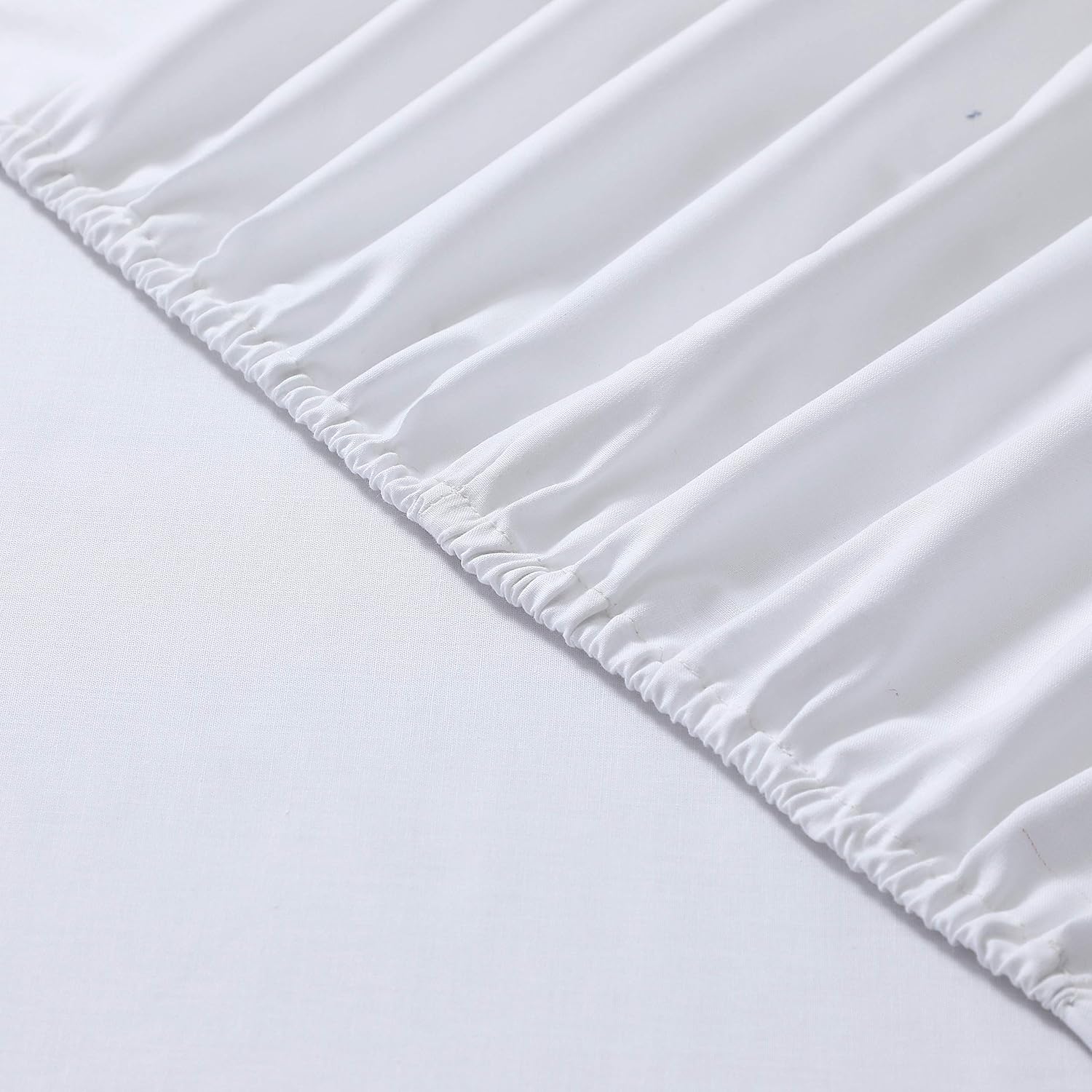 VISION - Drap Housse 140 x 190 cm - Coloris: Blanc - 100% Coton: 57 Fils - 4 Coins élastiques